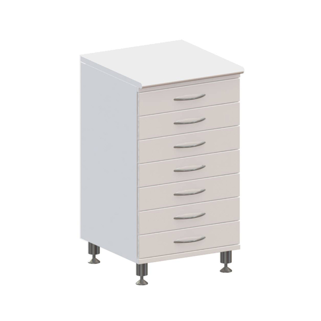 Т7 - тумба напольная на хромированных ножках, 7 выдвижных ящиков | Виталия (Россия)