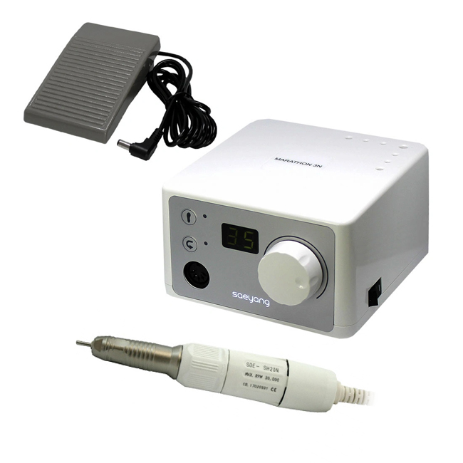 Marathon 3N - портативный микромотор с наконечником SDE-SH20N, 30000 об/мин, педаль SFP-27, серебристый | Saeyang Microtech (Ю. Корея)