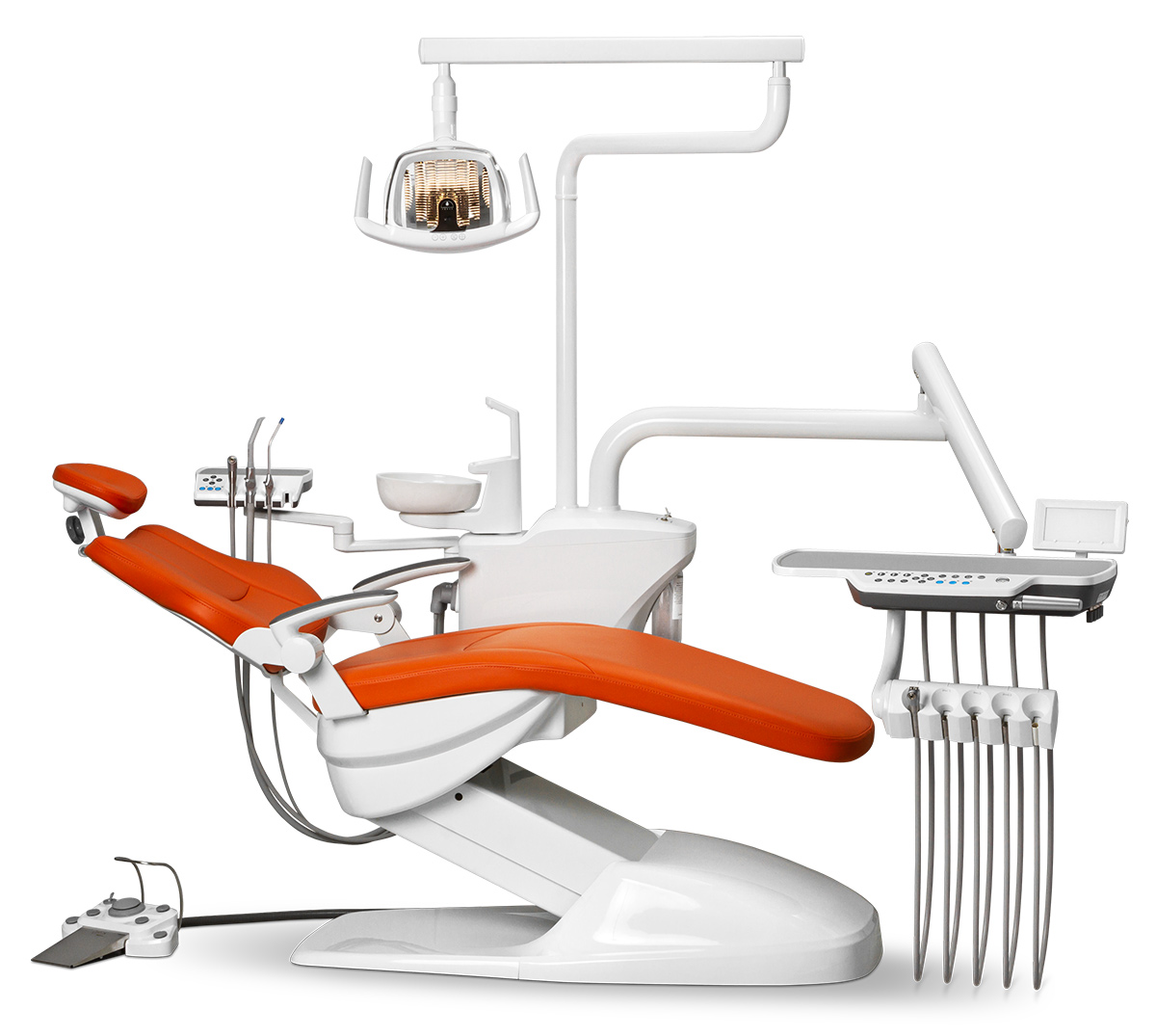 Стоматологическая установка SONZ Z-CHAIR 300 в мягкой обивке, оранжевый