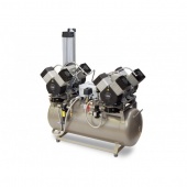 EKOM DK50 2X4VR/110S/M - безмасляный компрессор для централизованной компрессорной с кожухом, с осушителем, с ресивером 110 л | EKOM (Словакия)