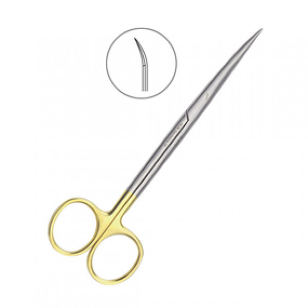 Ножницы хирургические изогнутые Metzenbaum TC, 145 мм, тупой кончик, твердосплав., HLW Dental Instruments (Германия)