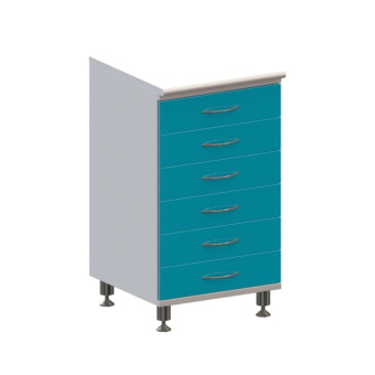 Т6 - тумба напольная на хромированных ножках, 6 выдвижных ящиков | Виталия (Россия)