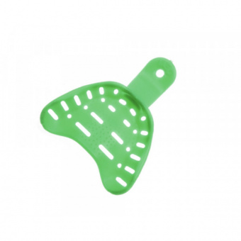 Hi-Tray Edentulous нижняя челюсть (средние) 12 шт - слепочная ложка из зеленого жесткого пластика