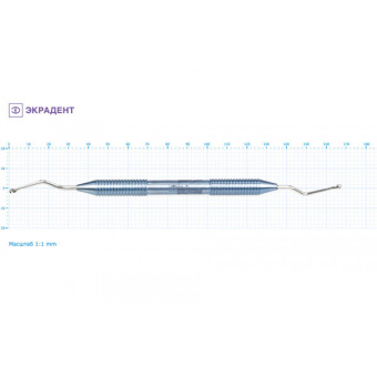11-05 - ложка кюретажная изогнутая длинная средняя 2,8, Экрадент (Россия)